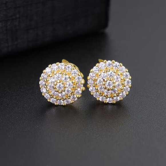 14K Gold Mens 2ct Diamond Stud Earrings Guys New 14 Karat Silver Studs Jewelry